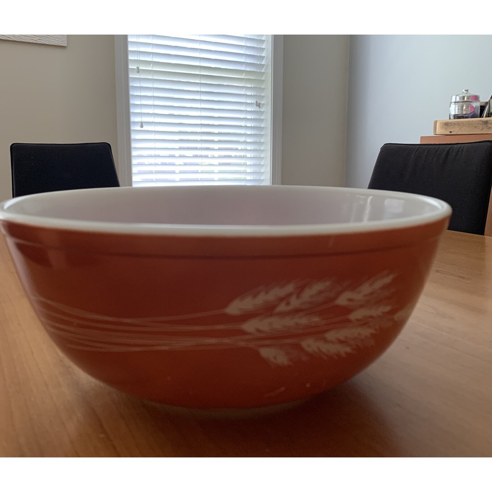 Vintage Pyrex Autumn Harvest Wheat Mixing Bowl #403 2.5 Liter 8.75" - Picture 3 of 5
